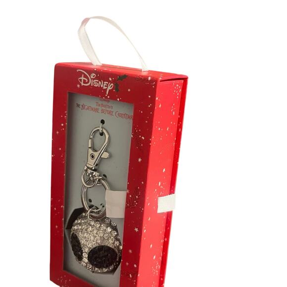 Nightmare Before Christmas Jack Skellington Disney Bling Head Bag Charm Keychain - Picture 2 of 3